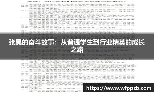 张昊的奋斗故事：从普通学生到行业精英的成长之路